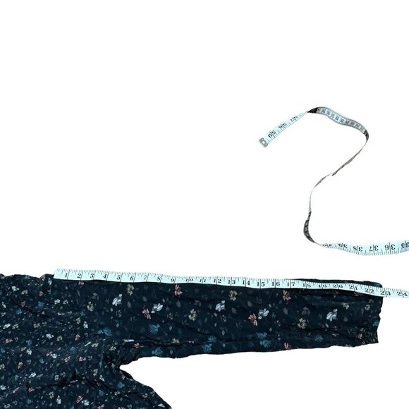 All Saints Lin Rose 100% Silk Floral Long Sleeve Shirt Dress Size 10 Waist Tie - Picture 12 of 16